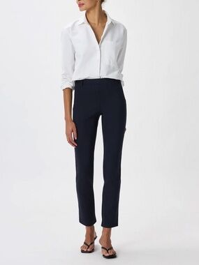 Quince Ultra-Stretch Ponte Straight Leg Pants In Navy Size Small NWT